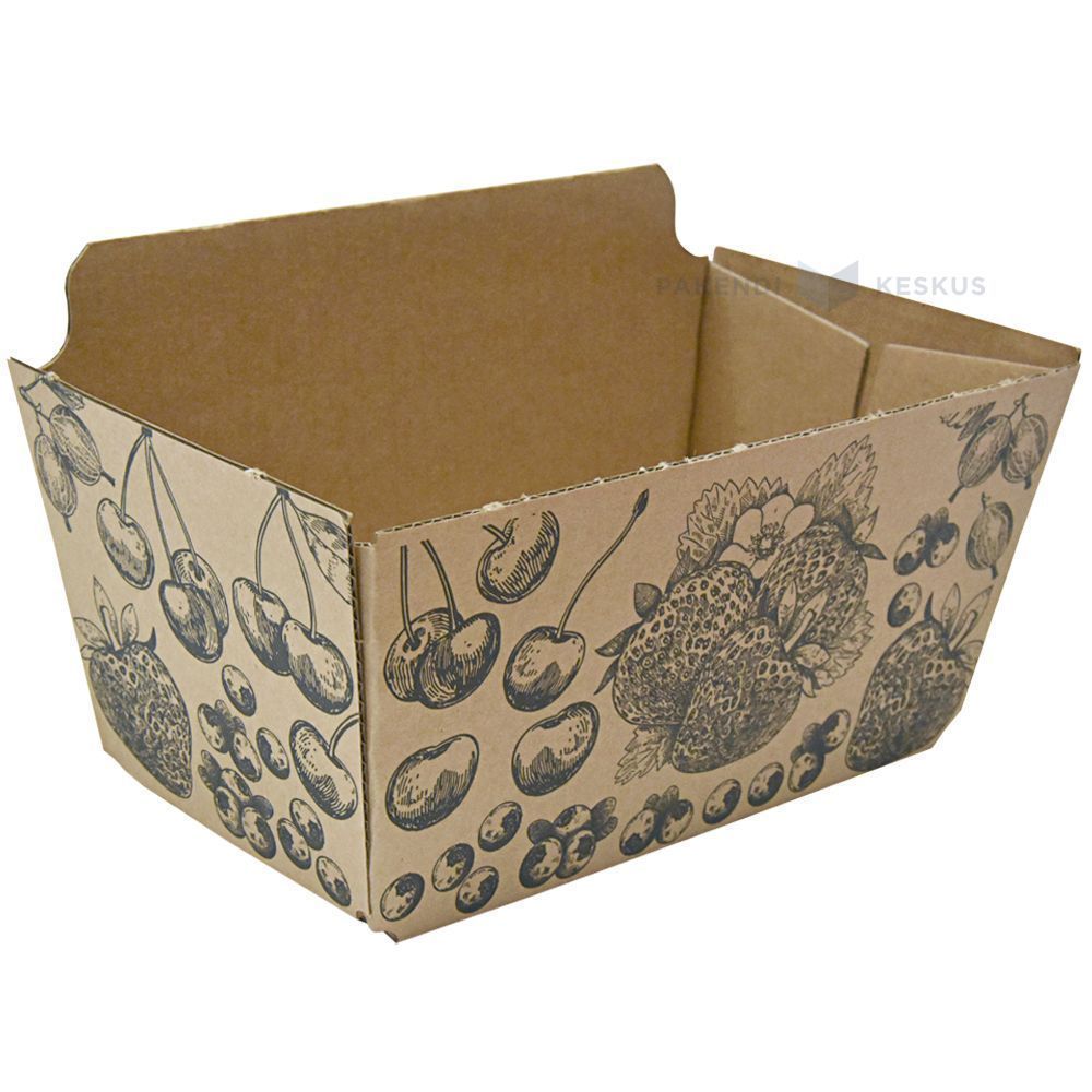''Berries'' print corrugated carton box for berries 1000ml / 1L ...