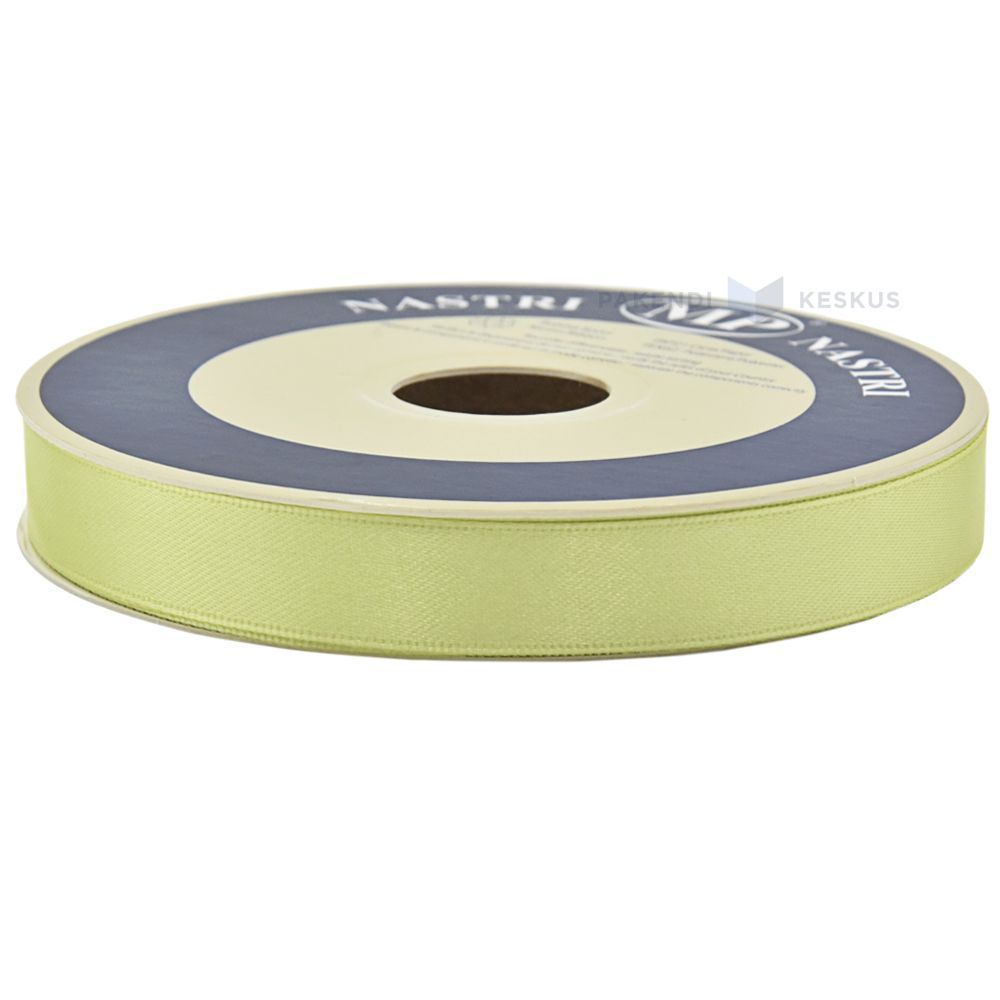 Admin Ribbon Light green satin ribbon 15mm wide, 50m/roll - Packforce