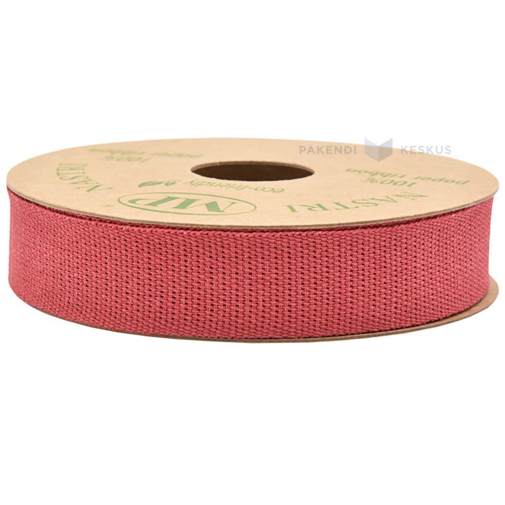 Admin Ribbon Red paper ribbon 20mm wide, 10m/roll - Packforce