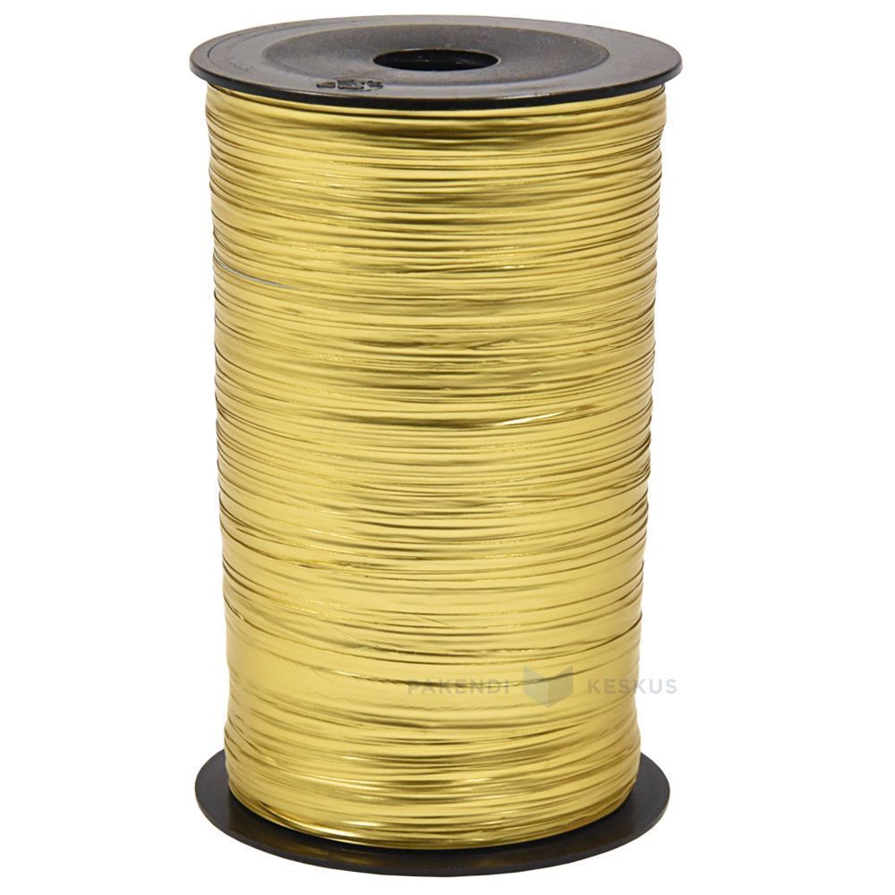 Metallic Golden Ribbon 50m roll Pakendikeskus metallic-golden-ribbon-50m-roll-pakendikeskus