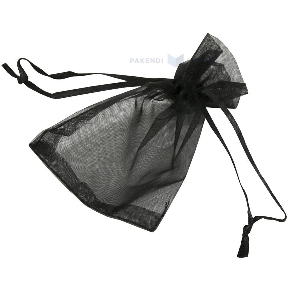 Black organza bag with string 7x9cm, 10pcs/pack Pakendikeskus